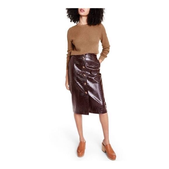 #115 RACHEL COMEY for Target Vegan Croc Print Pencil Skirt - Picture 1 of 7